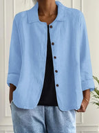 Women Oversized Blazer Button Front Relaxed Fit | Gigi