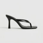 Women Heeled Sandals Stiletto High Heel Square Toe Thong Strap