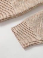 Men Ribbed Knit Full Zip Cardigan Stand Collar