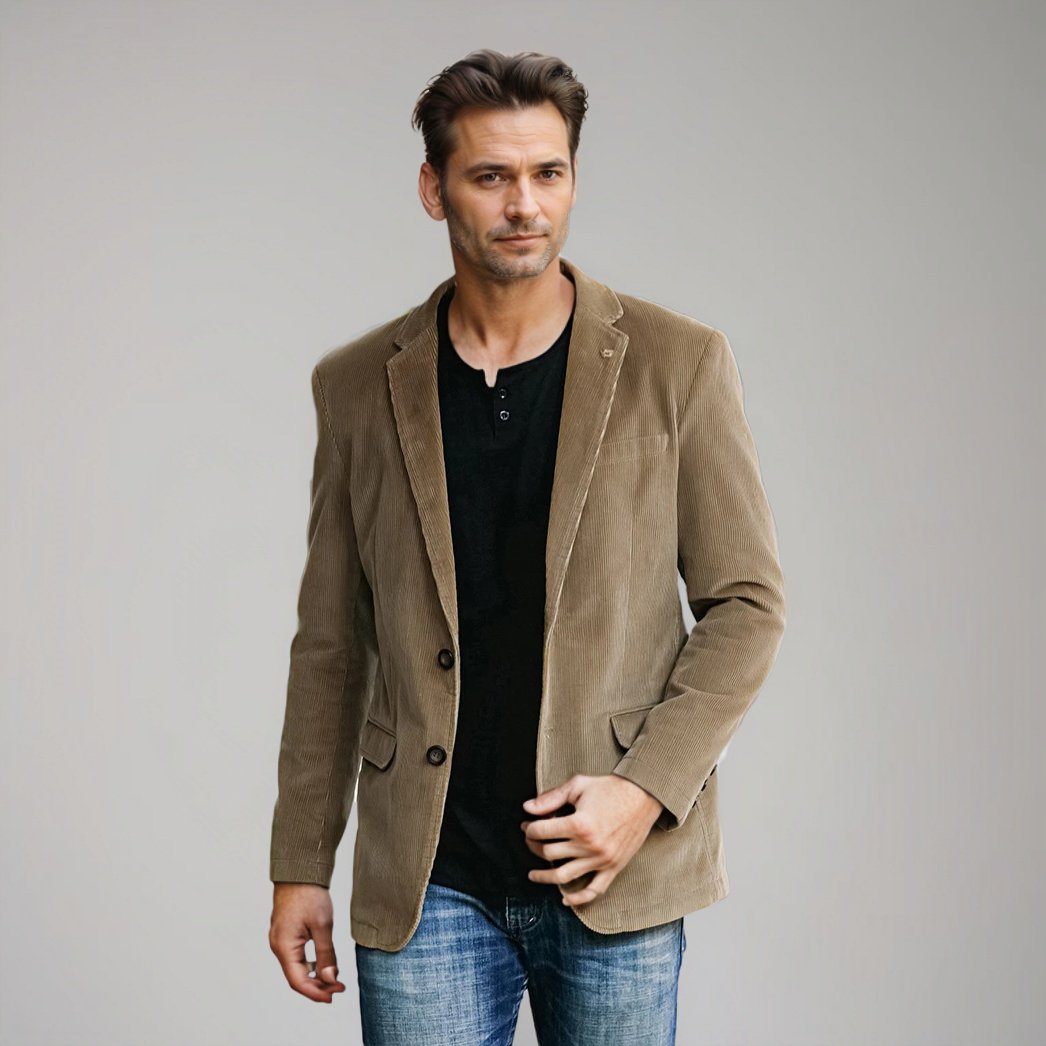 Xanthe | Men's Corduroy Blazer | Smart Casual, Autumn Winter | Brown, Olive, Blue