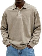 Men Long Sleeve Polo Shirt Casual