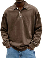 Men Long Sleeve Polo Shirt Casual