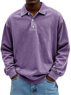 Men Long Sleeve Polo Shirt Casual