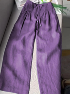 Women Wide Leg Linen Pants High Waist Smocked Culottes | Marlow