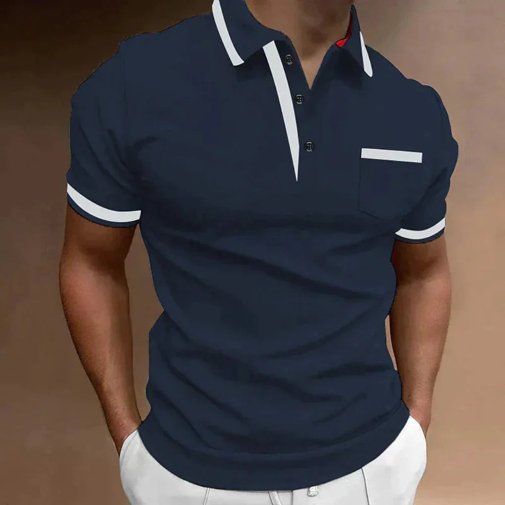 Men Polo Shirt Cotton Blend Non Iron Short Sleeve Collared