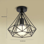 Calla | Ceiling Lamp | Retro Geometric Cage, Black, LED, 9W | Indoor