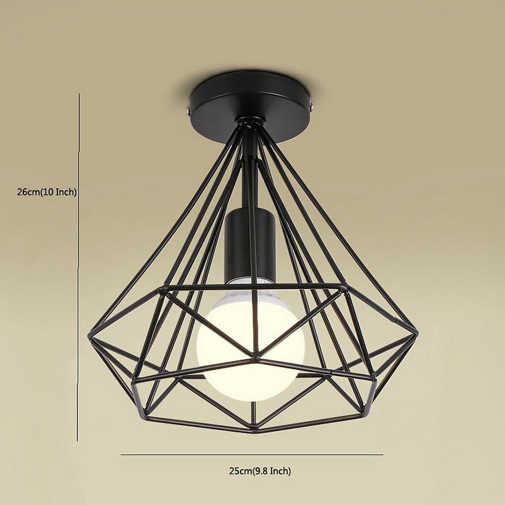 Calla | Ceiling Lamp | Retro Geometric Cage, Black, LED, 9W | Indoor
