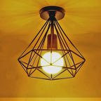 Calla | Ceiling Lamp | Retro Geometric Cage, Black, LED, 9W | Indoor