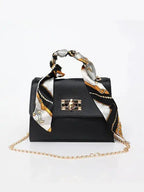 Freya | Women's Handbag | Brown Leather, Gold Clasp, Scarf Handle