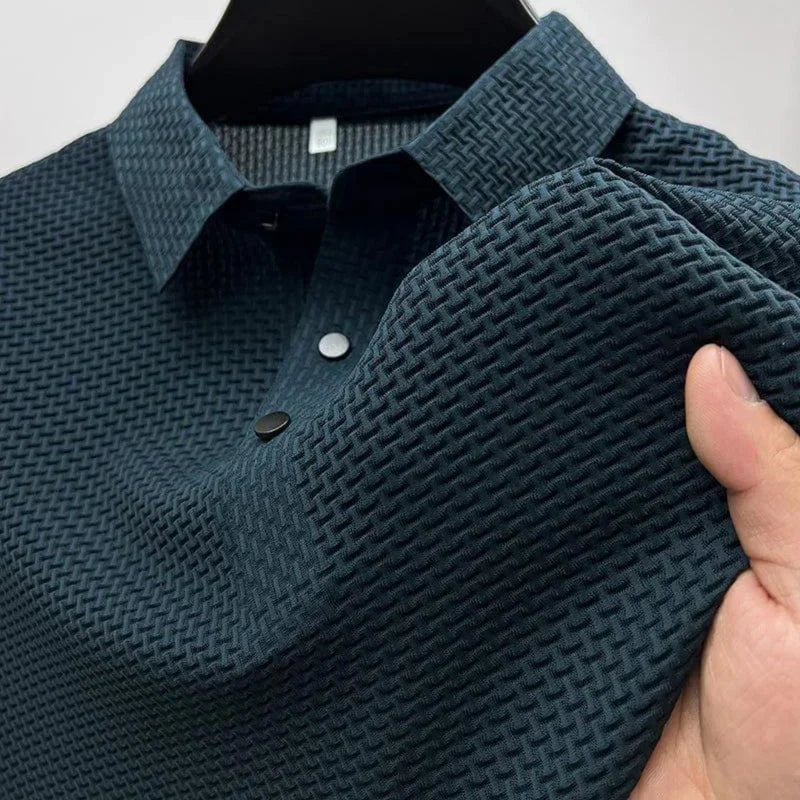 Mens Polo Shirt Short Sleeve Wrinkle Resistant Breathable Lightweight