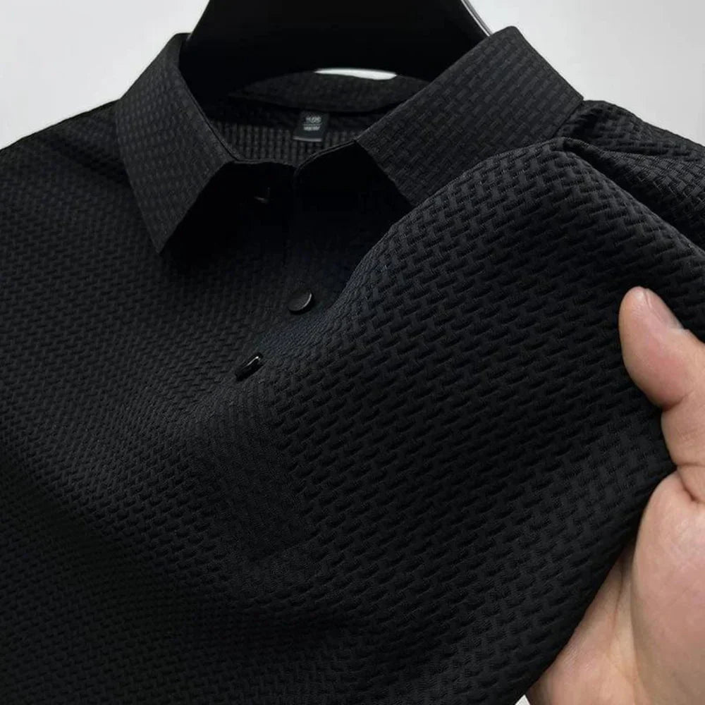 Mens Polo Shirt Short Sleeve Wrinkle Resistant Breathable Lightweight