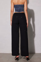 Sage | Women's Utility Jeans | High Waist, Wide Leg | Black