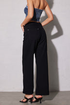 Sage | Women's Utility Jeans | High Waist, Wide Leg | Black