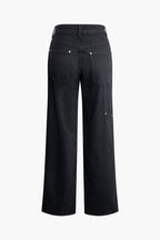 Sage | Women's Utility Jeans | High Waist, Wide Leg | Black