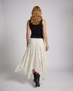 Women Lace Maxi Skirt Tiered Boho Elastic Waist | Faye