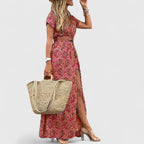 Lena | Maxi Dress Women | Boho V-Neck, Casual Summer | Flowy Long Dress