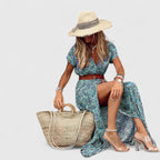 Lena | Maxi Dress Women | Boho V-Neck, Casual Summer | Flowy Long Dress