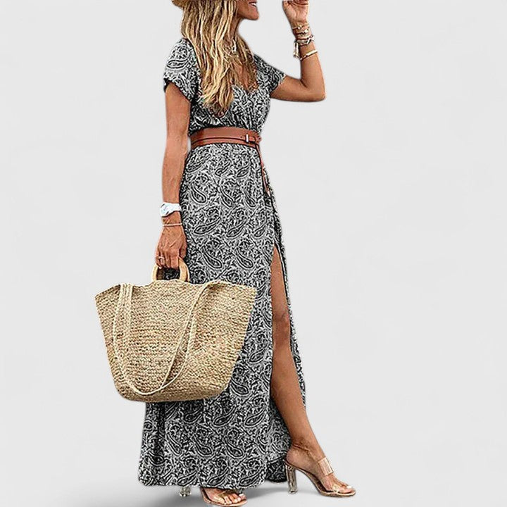 Lena | Maxi Dress Women | Boho V-Neck, Casual Summer | Flowy Long Dress