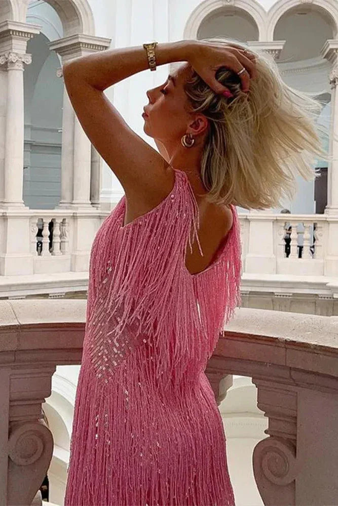 Christmas Outfit Women Full Sequin Embellished Mini Party Dress