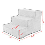 Nova | Dog Stairs for Tall Bed | 3-Step Portable Pet Steps | Beige, 55lb Capacity