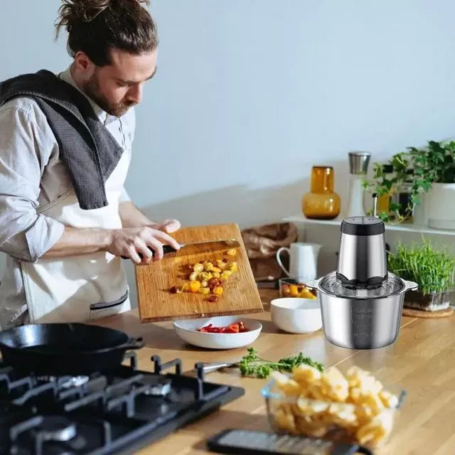 2L Stainless Steel Food Chopper 300W 4 Blade