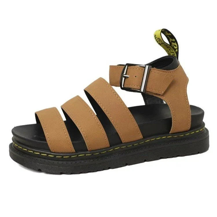 Sandals for Women | Strappy Platform Chunky Sole Buckle