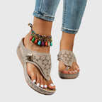 Flip Flops Women Casual Striped Open Toe Flat Sandals Comfortable