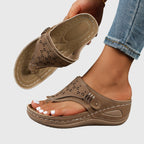 Flip Flops Women Casual Striped Open Toe Flat Sandals Comfortable