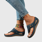 Flip Flops Women Casual Striped Open Toe Flat Sandals Comfortable