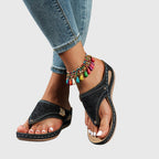 Flip Flops Women Casual Striped Open Toe Flat Sandals Comfortable