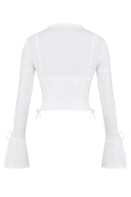 Corset Top Women Long Sleeve Lace Up Deep Neckline | Mira