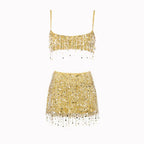 Bikini Sets Women Sequin Tassel Two Piece Top and Skirt | Kestrel