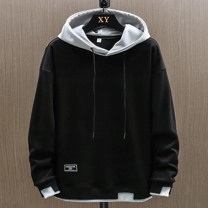 Men Hoodie Two Tone Kangaroo Pocket
