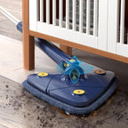 Cassia | Spin Mop | 360° Triangular Head, Push-Pull Wringing | Microfiber