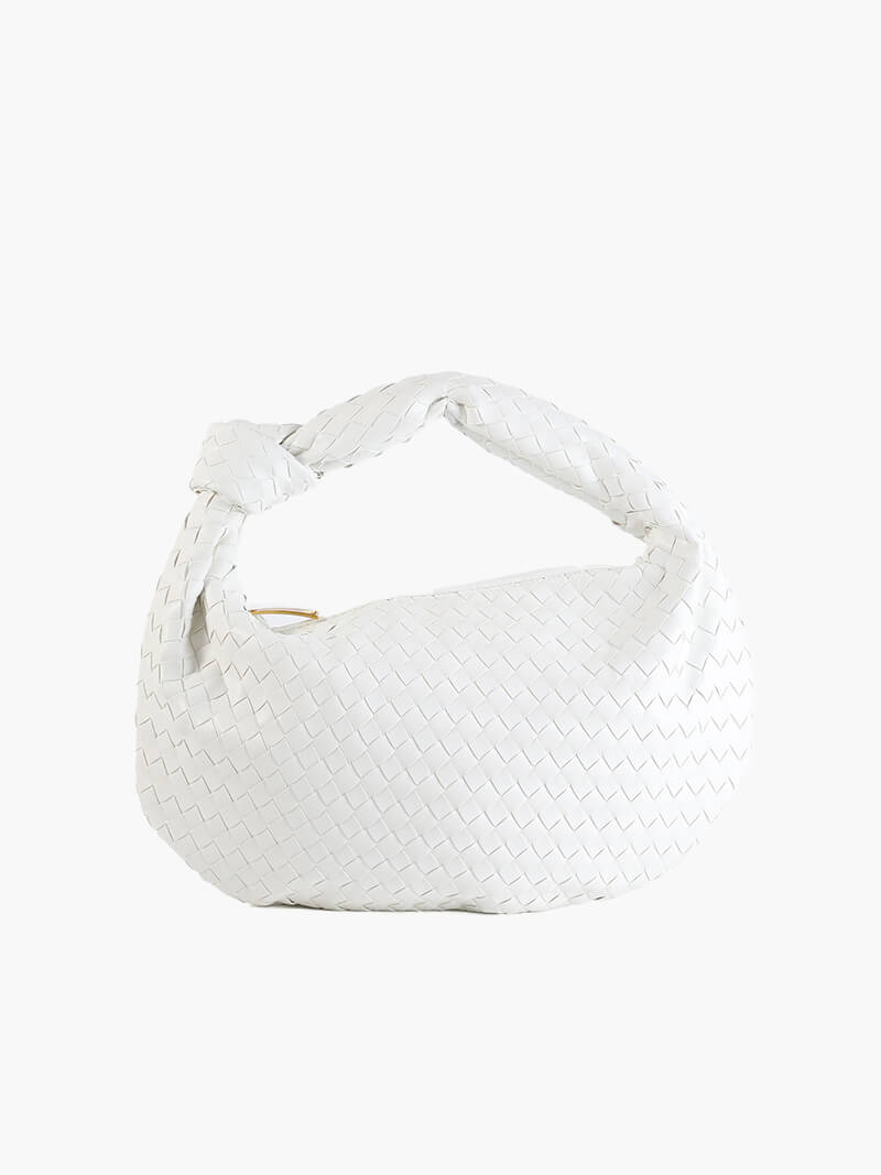 Woven Handbag | Medium Braided Bag | Faux Leather, Everyday