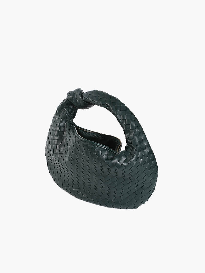 Woven Handbag | Medium Braided Bag | Faux Leather, Everyday