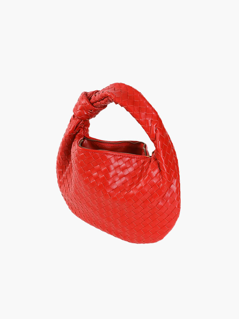 Woven Handbag | Medium Braided Bag | Faux Leather, Everyday