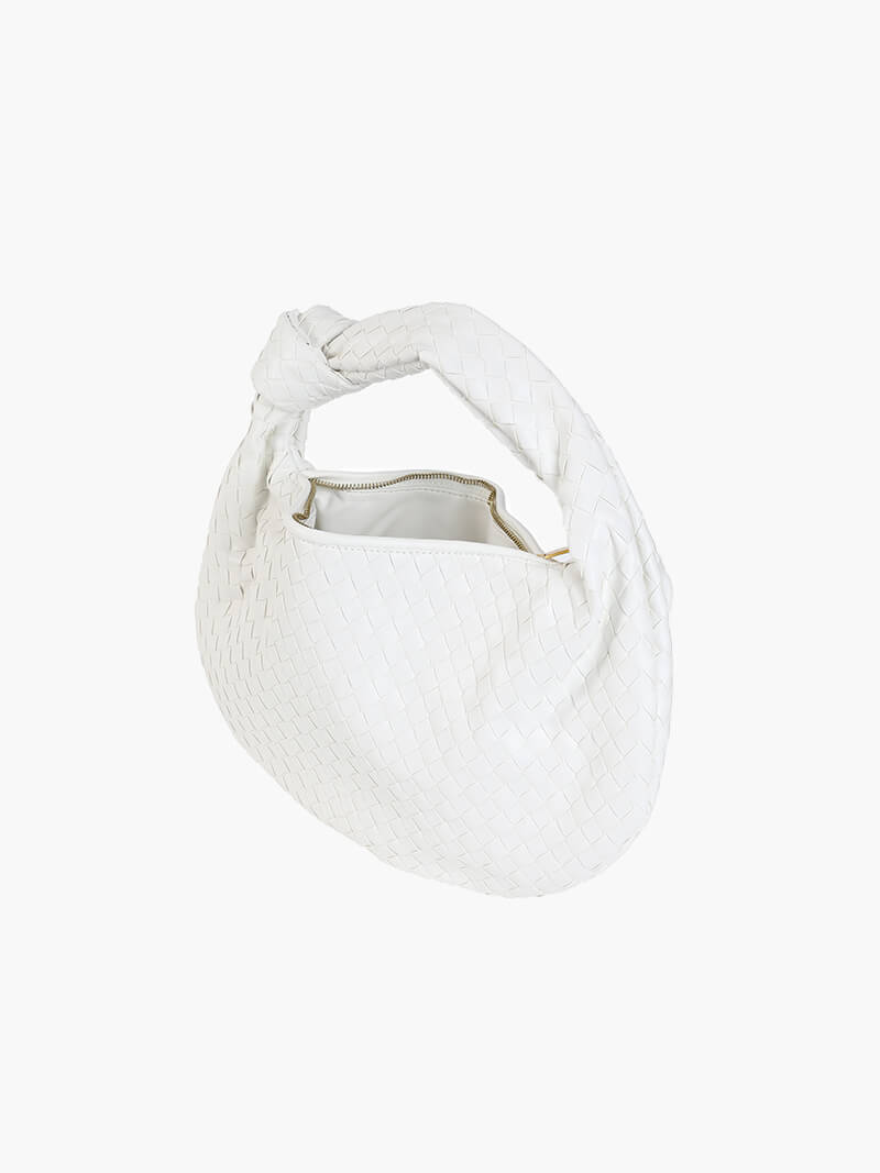 Woven Handbag | Medium Braided Bag | Faux Leather, Everyday