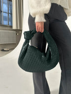 Woven Handbag | Medium Braided Bag | Faux Leather, Everyday
