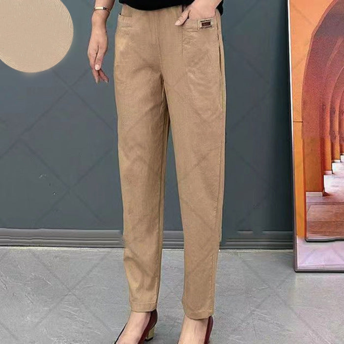 Clea | Women's Cotton Pants | Elasticated, All-Season | Multiple Colors