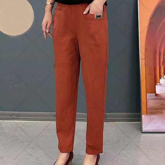 Clea | Women's Cotton Pants | Elasticated, All-Season | Multiple Colors