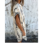Women Cotton Linen Dress Loose Fit with Pockets