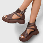 Orthopedic Sandals Women Platform Adjustable Multi Strap Design