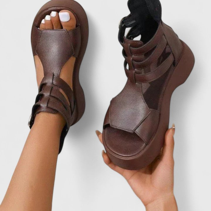 Orthopedic Sandals Women Platform Adjustable Multi Strap Design