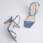 Cocktail Sandals | Women Strappy Open Toe High Heel Ankle Strap