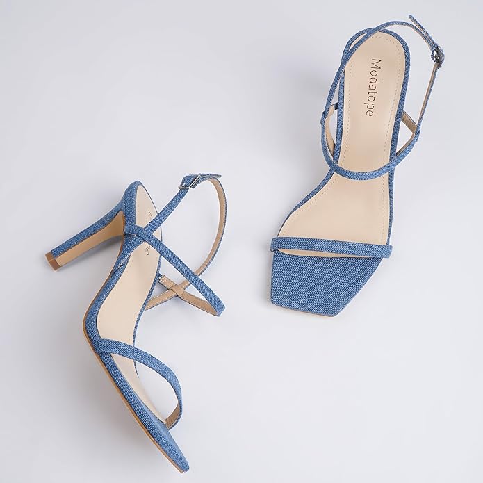 Cocktail Sandals | Women Strappy Open Toe High Heel Ankle Strap