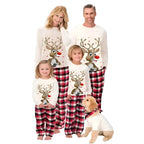 Christmas pajamas women long sleeve two piece soft lounge set in white