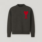 Romy | Women's Oversized Sweater | Heart Ace Print, Round Neck | All-Season