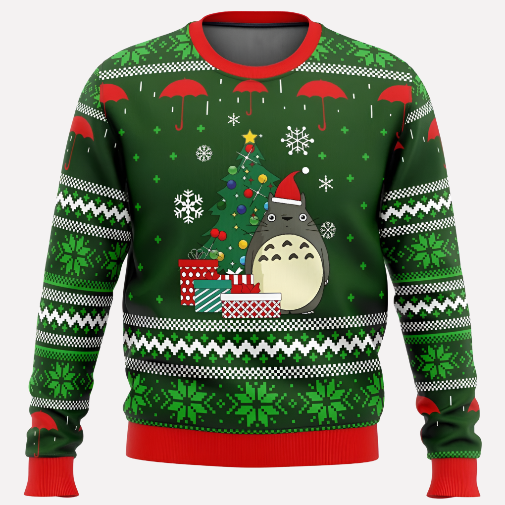 Christmas Sweater Unisex Neon Knit Reindeer Snowflake Pattern