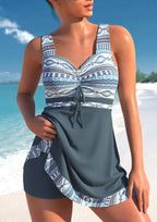 Women Tankini Set with Shorts V Neck Quick Dry